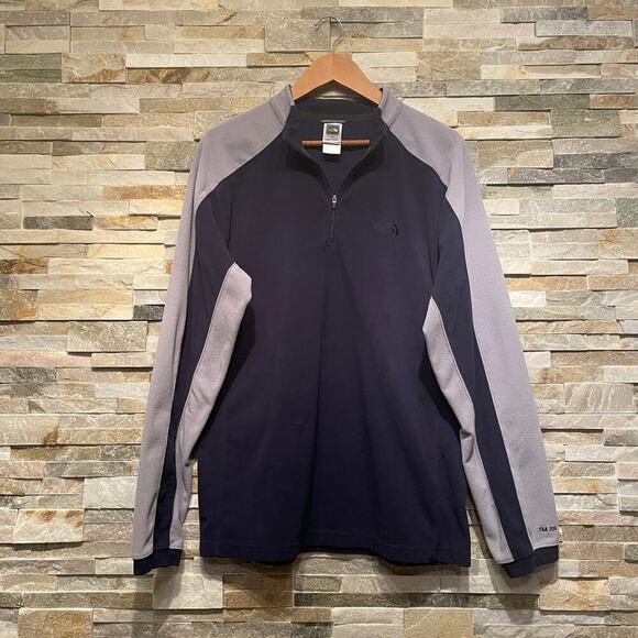 The North Face Men’s M TKA 100 Fleece Pullover | Navy Gray, Quarter Zip Light - Picture 1 of 8